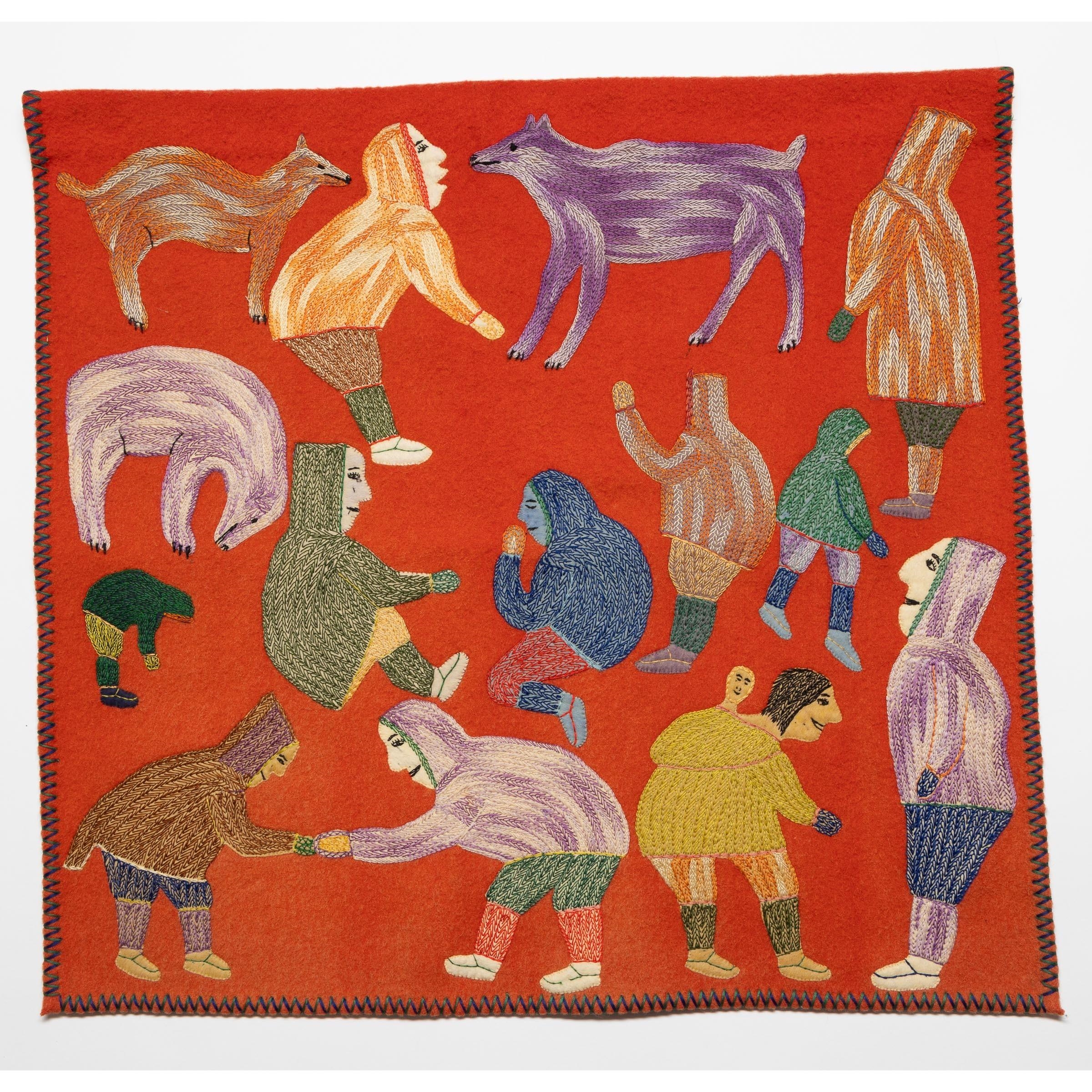 Artwork by Mary Kuutsiq, UNTITLED (CAMP LIFE), Made of embroidery