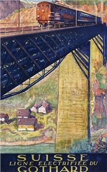 Switzerland, Gotthard electric line - S.a. Courbet