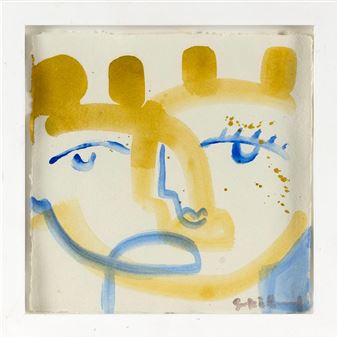 Face in yellow and blue - Sally King Benedict