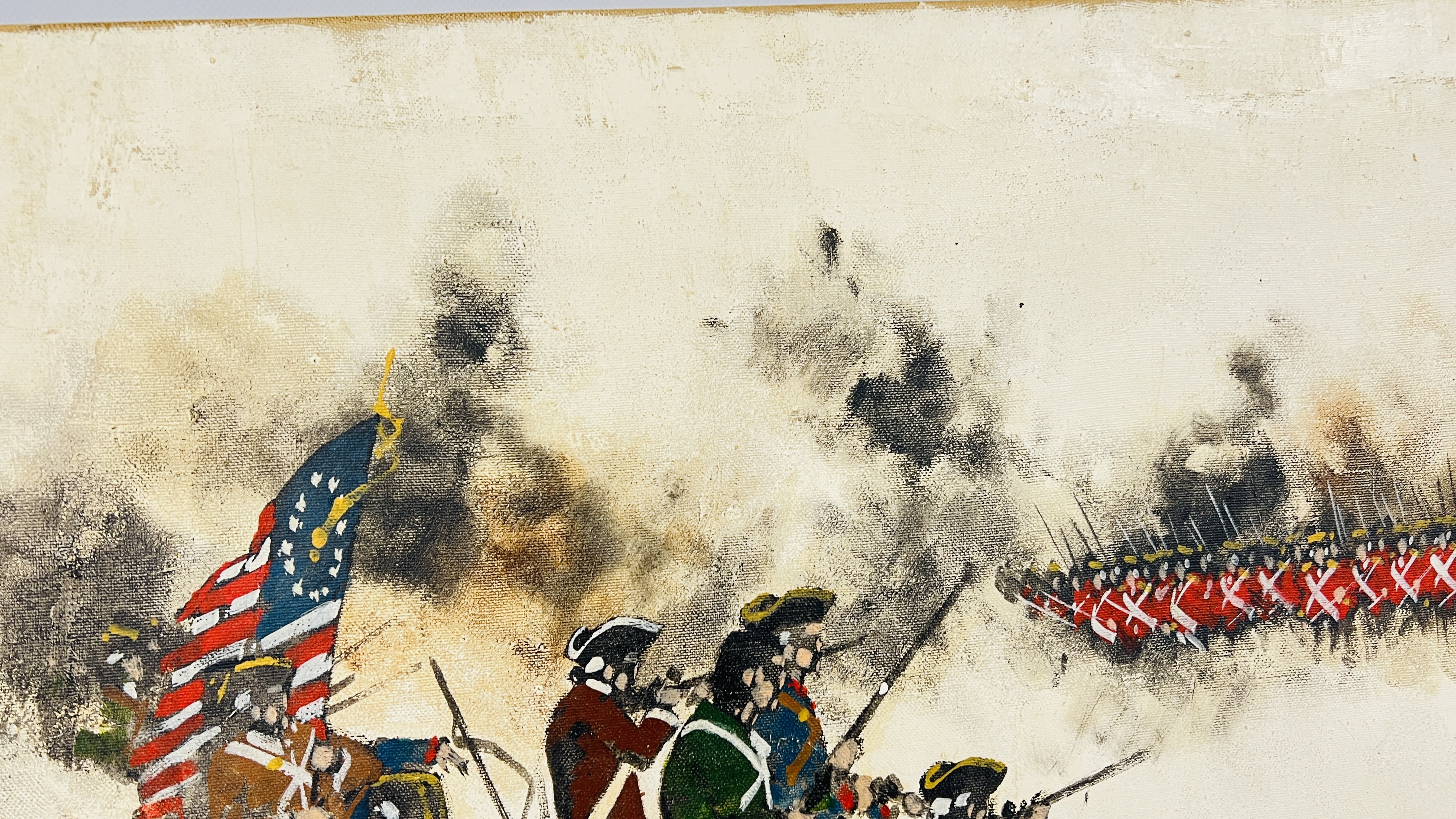 Brandon Cross | TWO BRANDON CROSS OIL ON CANVAS BATTLE PAINTINGS ...