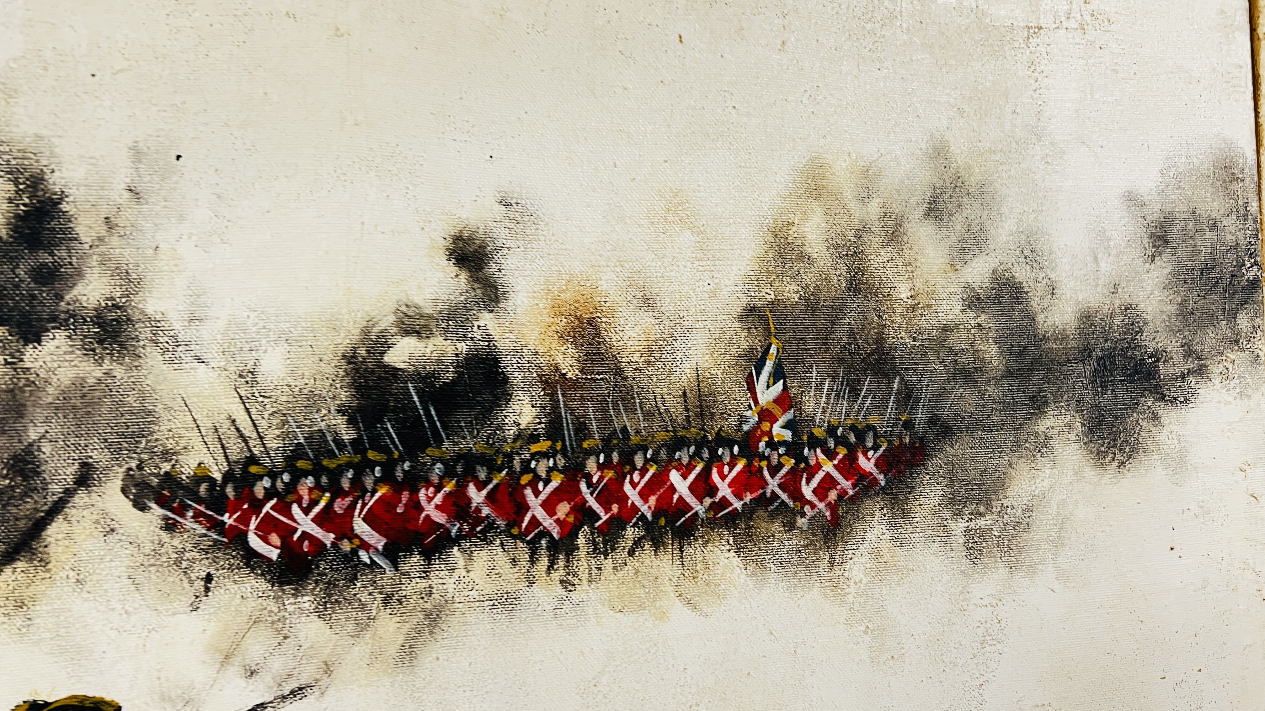 Brandon Cross | TWO BRANDON CROSS OIL ON CANVAS BATTLE PAINTINGS ...