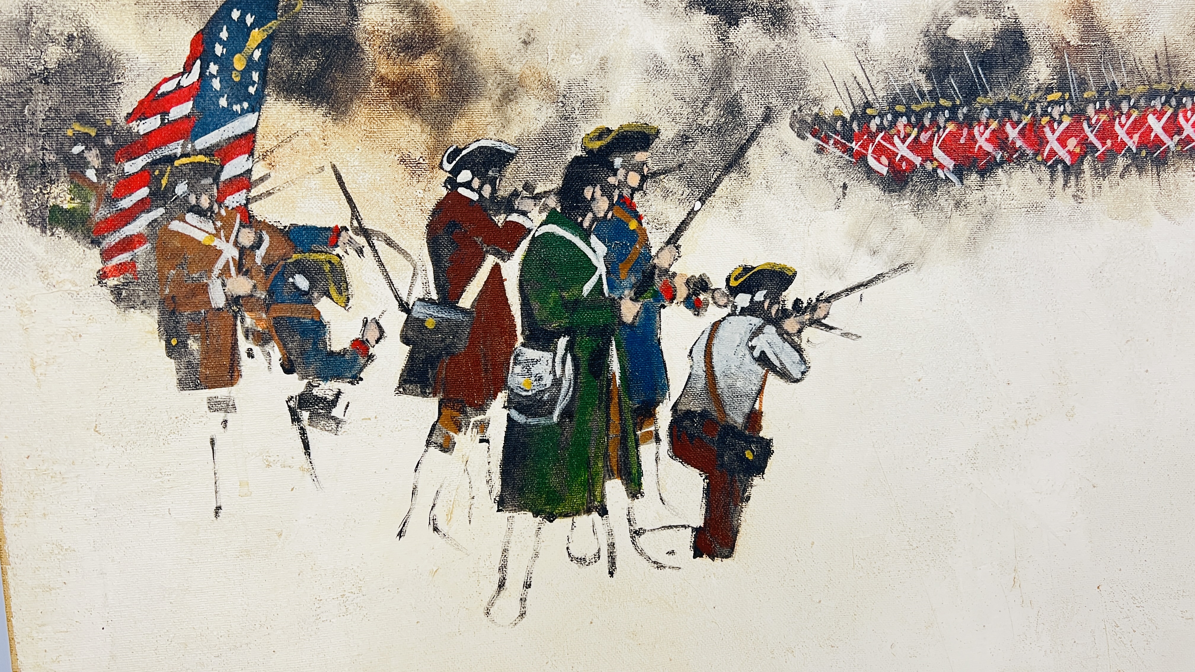 Brandon Cross | TWO BRANDON CROSS OIL ON CANVAS BATTLE PAINTINGS ...