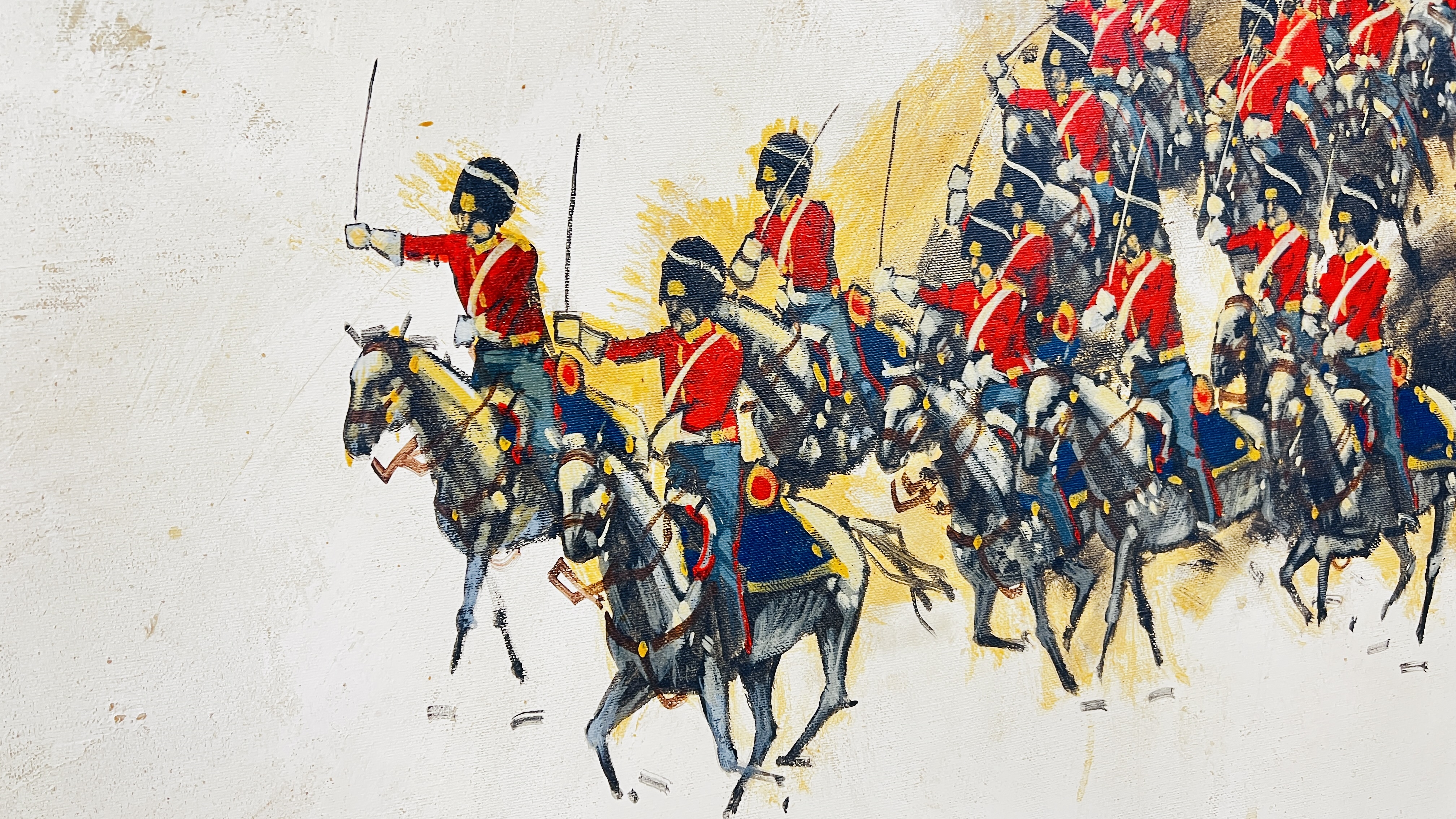 Brandon Cross | TWO BRANDON CROSS OIL ON CANVAS BATTLE PAINTINGS ...