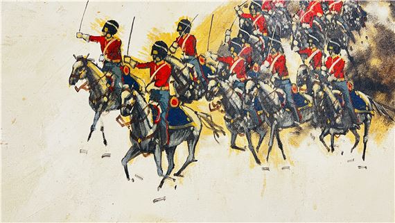 Brandon Cross | TWO BRANDON CROSS OIL ON CANVAS BATTLE PAINTINGS ...