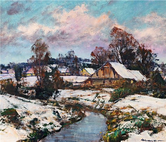 Vesnice v zimě by Karel Schauer