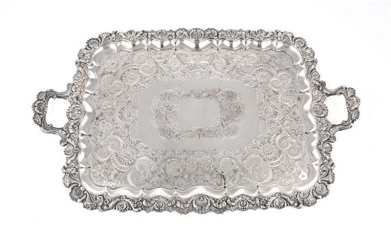 Unknown | Old Sheffield plate Regency two-handled tea tray, c. 1825 ...