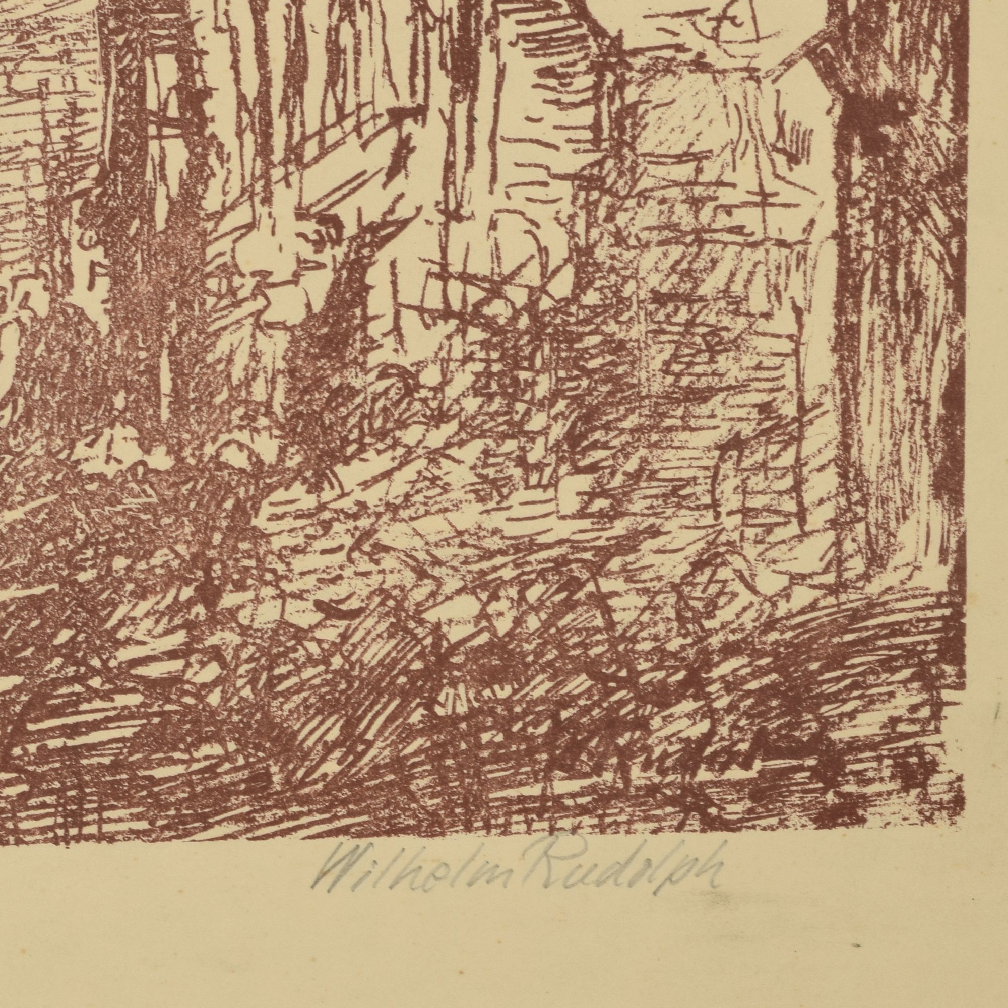 Wilhelm Rudolph | Lithografie in Braunrot auf Bütten (1920) | MutualArt