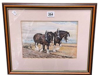 Two Working Shire Horses - Elizabeth Alderson