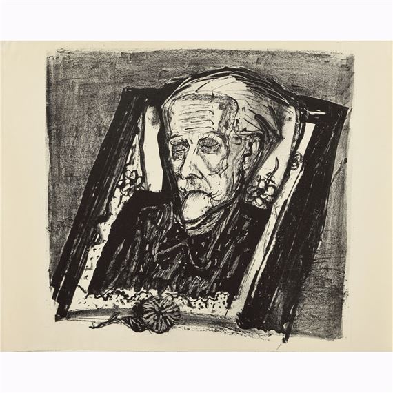 MEINE MUTTER AUF DEM TOTENBETT II (1954) by Otto Dix, 1954