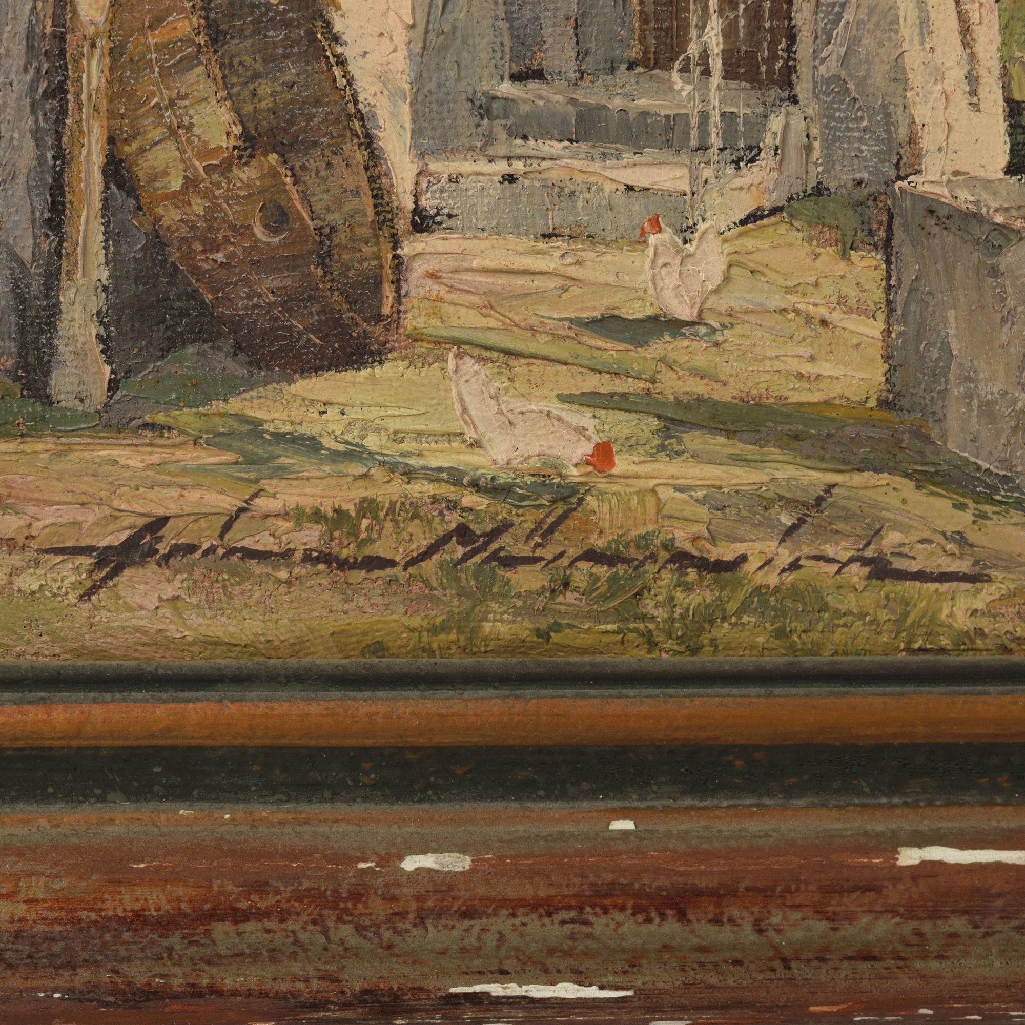 Artwork by Heinz Munnich, BAUERNHOF IN DEN ALPEN, Made of oil on canvas