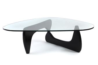 a black ash and glass coffee table of recent manufacture - Isamu Noguchi