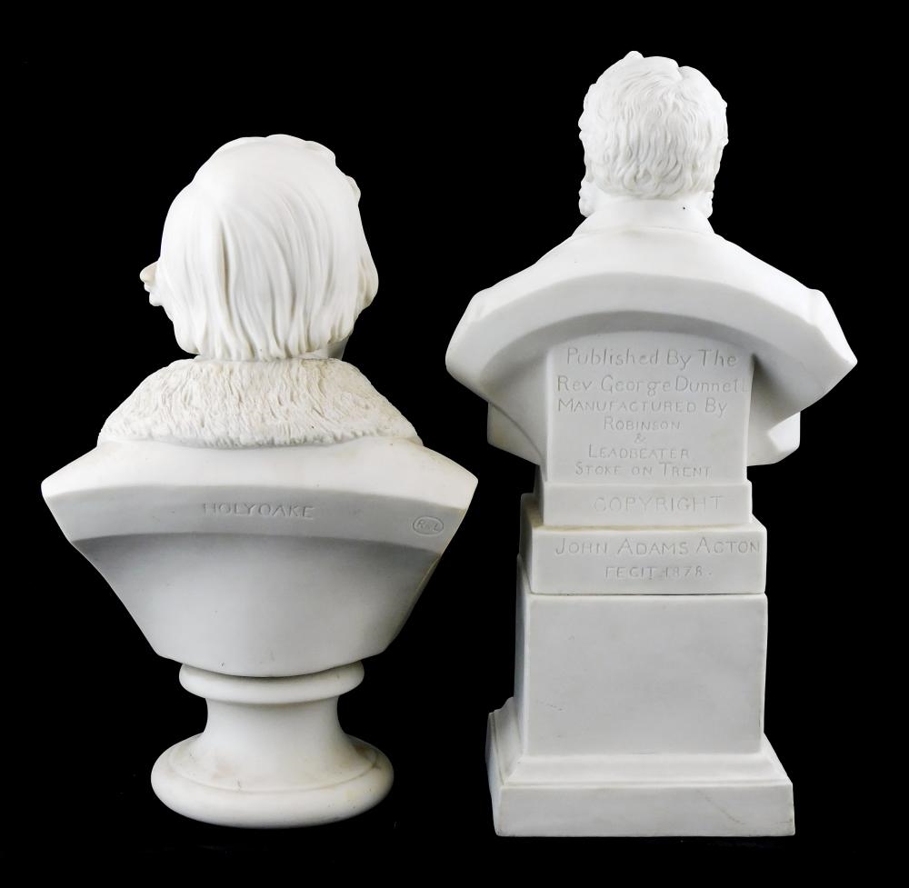 Artwork by George Jacob, Parian busts of Charles Spurgeon and George Holyoake, Made of sculpture