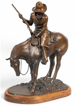 Cowboy and Horse Bronze - Bob Tommey