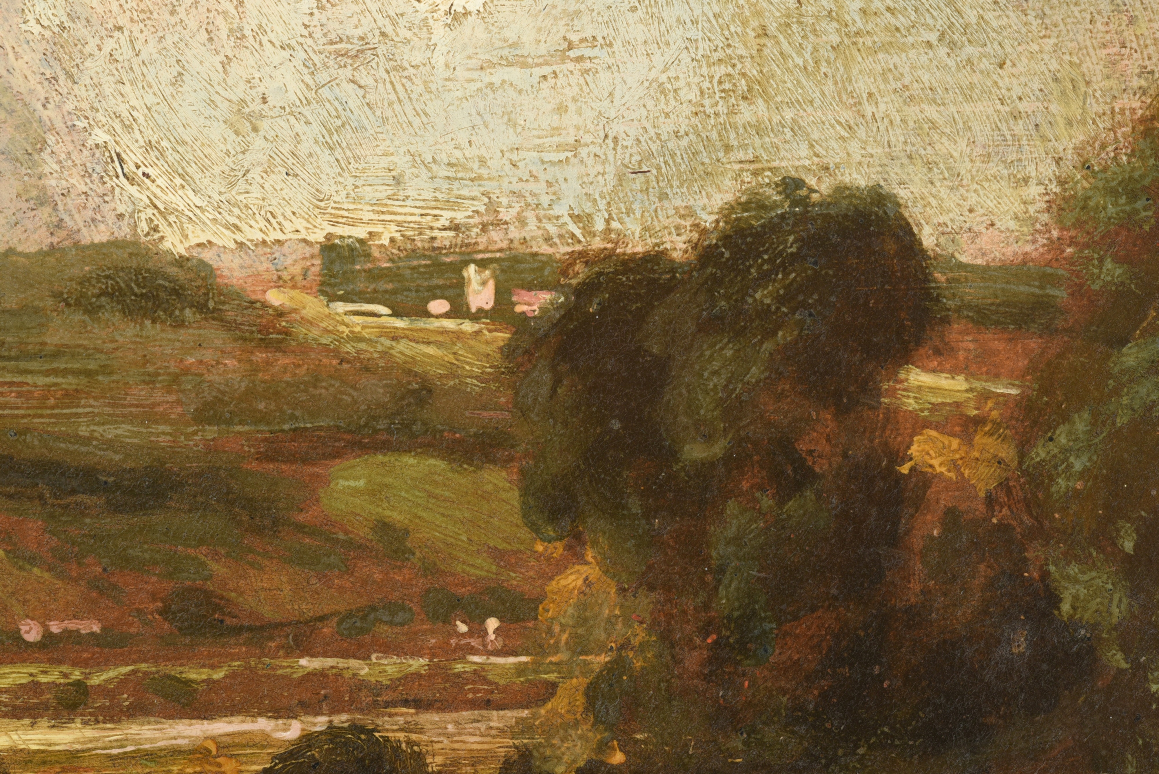 Artwork by John Constable, Dedham Vale looking towards Langham, Made of oil on millboard