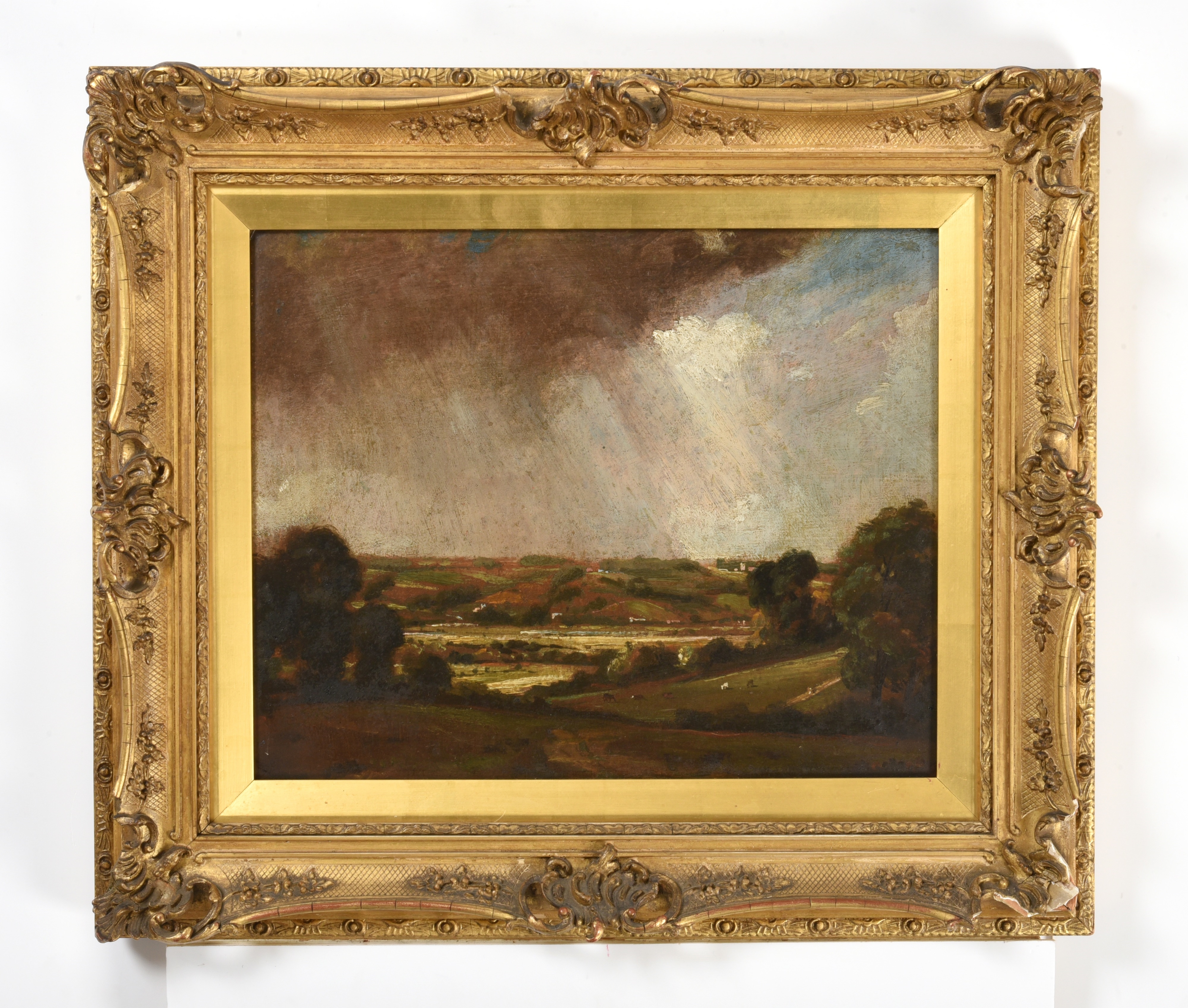 Artwork by John Constable, Dedham Vale looking towards Langham, Made of oil on millboard