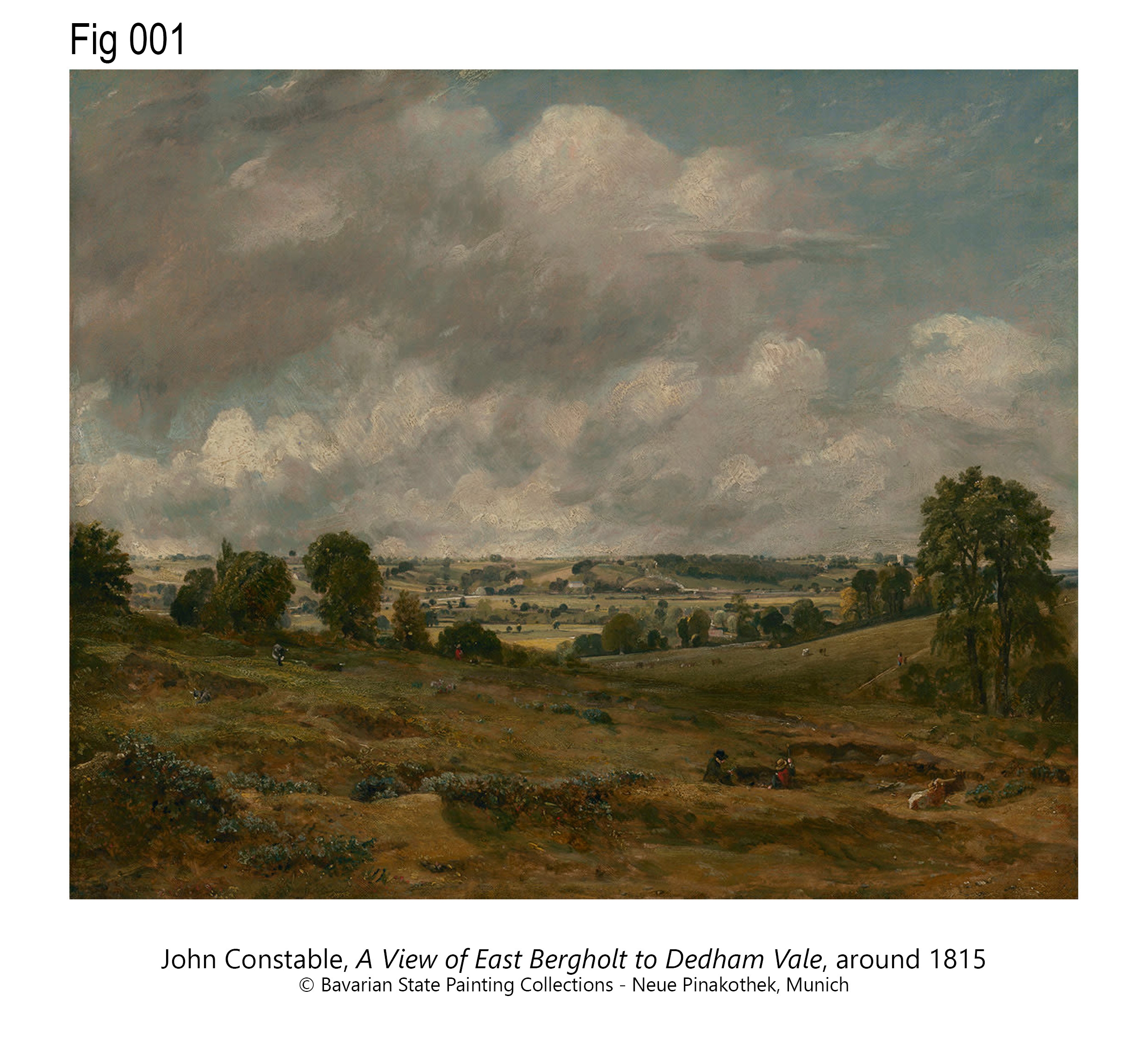 Artwork by John Constable, Dedham Vale looking towards Langham, Made of oil on millboard