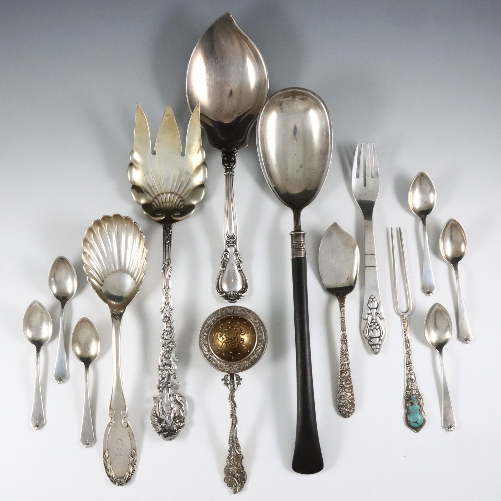 Silver | 14 pc Silver Tableware (Circa 16) | MutualArt