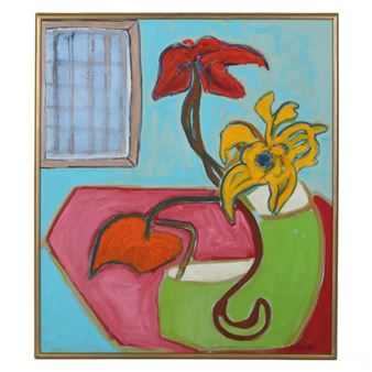 Joanne Fleming (b.1974) Abstract Flowers Painting - Joanne Fleming