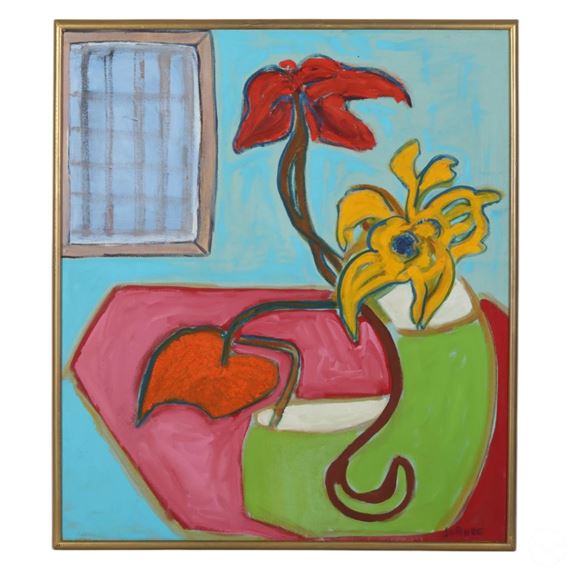 Joanne Fleming | Joanne Fleming (b.1974) Abstract Flowers Painting ...