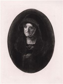 Rembrandt Harmenszoon Van Rijn Portrait of an Old Lady 1877 etching