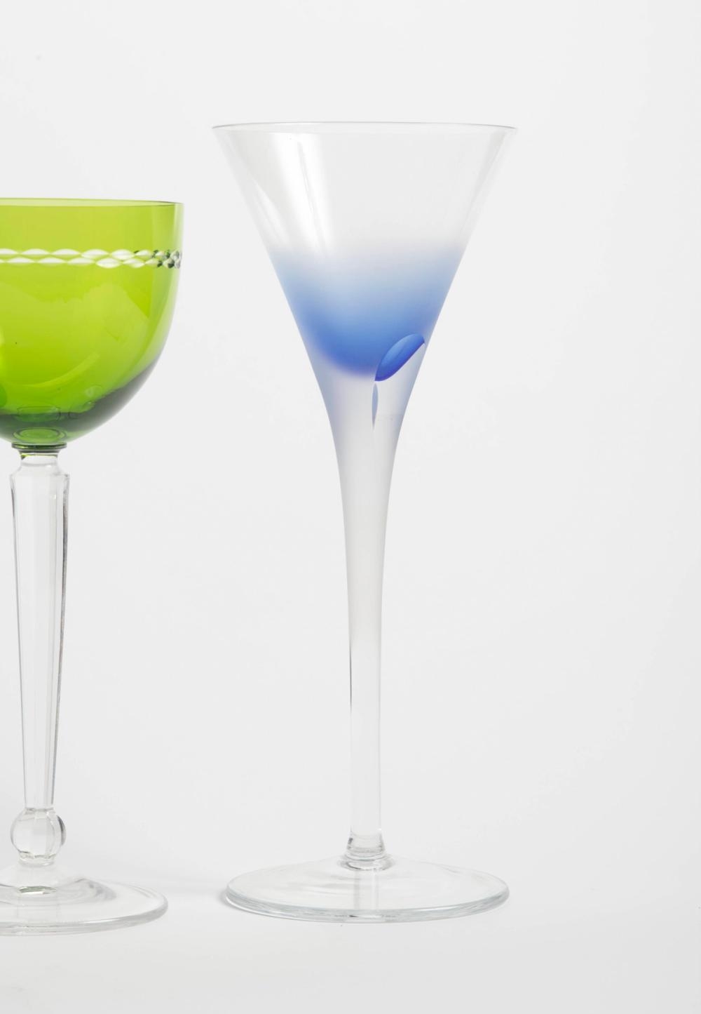 Green | 6 Studio Art Glass Goblets (1996) | MutualArt