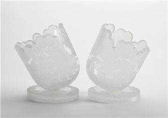 Vases,depicting Deco style female figures & scrolls - Marialyce Hawke