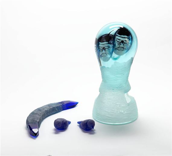 Birds and masks Sculpture - Ken Carder