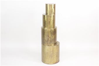 Clark Murray Brass Abstract Cylinder Sculpture - Clark Murray
