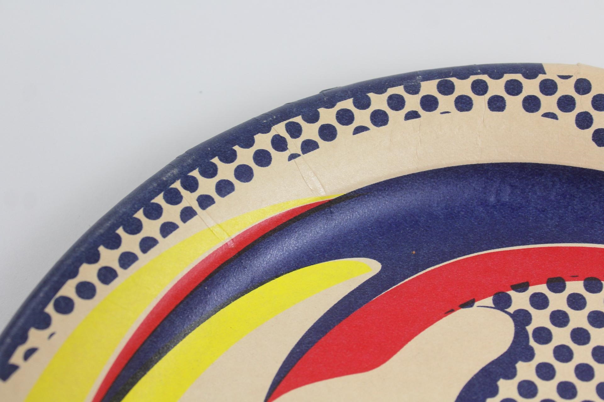 Artwork by Roy Lichtenstein, Roy Lichtenstein Screenprint Paper Plate 1969 Pop Art, Made of Screenprint Paper Plate