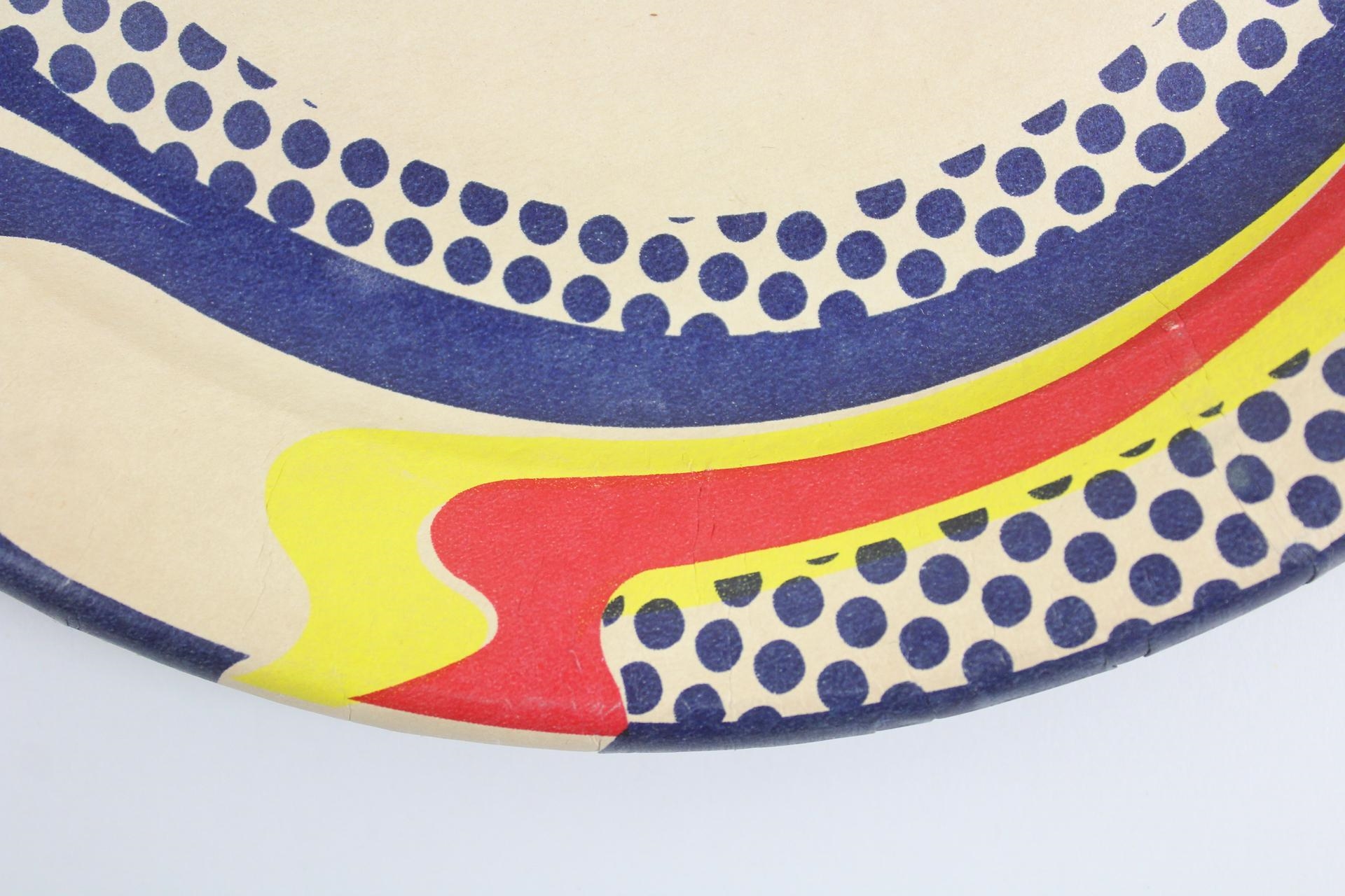 Artwork by Roy Lichtenstein, Roy Lichtenstein Screenprint Paper Plate 1969 Pop Art, Made of Screenprint Paper Plate