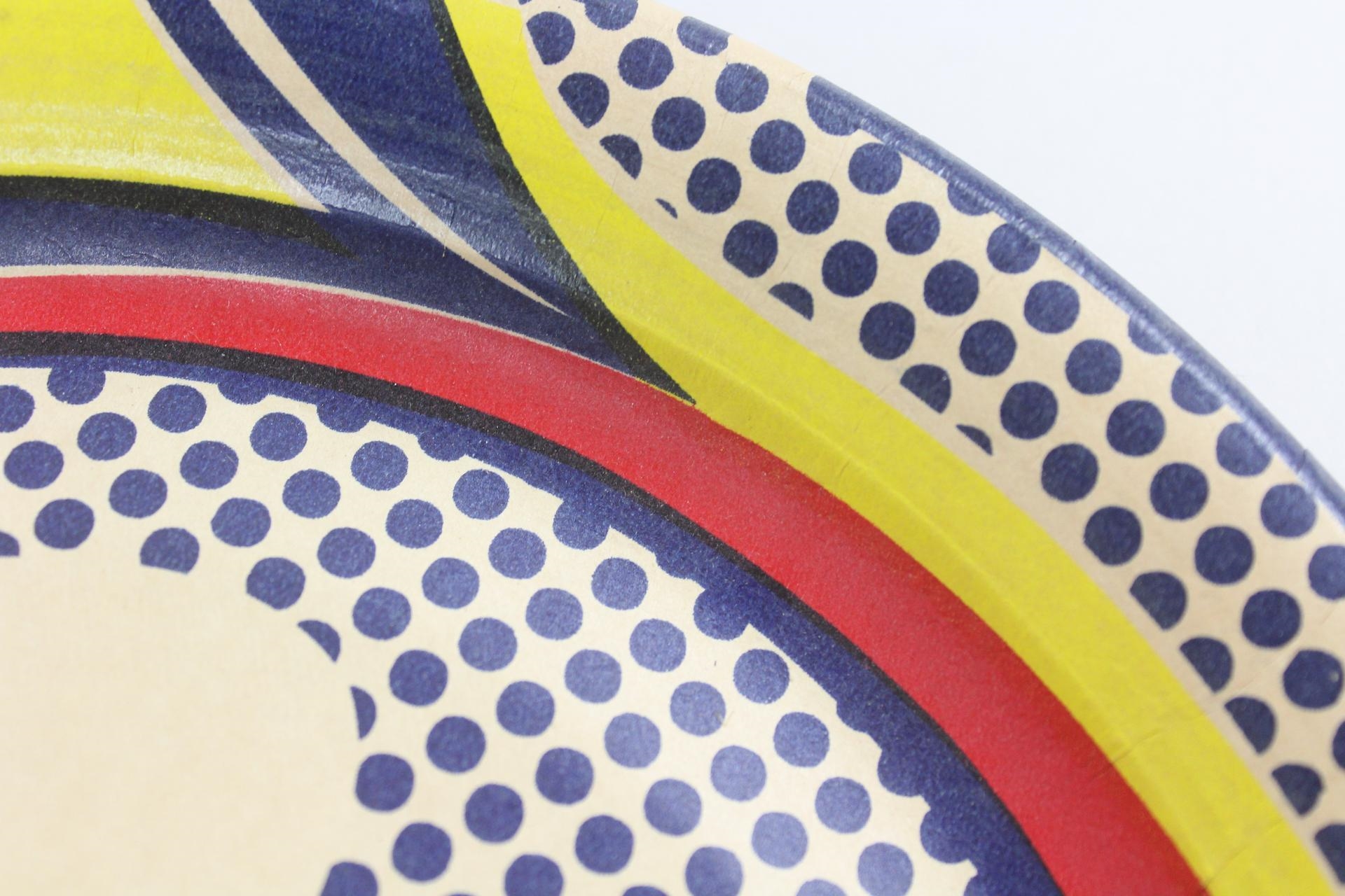 Artwork by Roy Lichtenstein, Roy Lichtenstein Screenprint Paper Plate 1969 Pop Art, Made of Screenprint Paper Plate