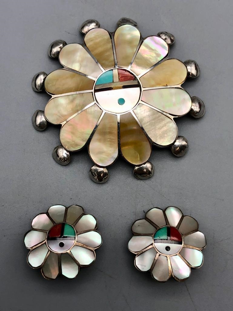 Jewelry | Group Of Vintage Zuni Inlay Jewelry Items (1930s) | MutualArt