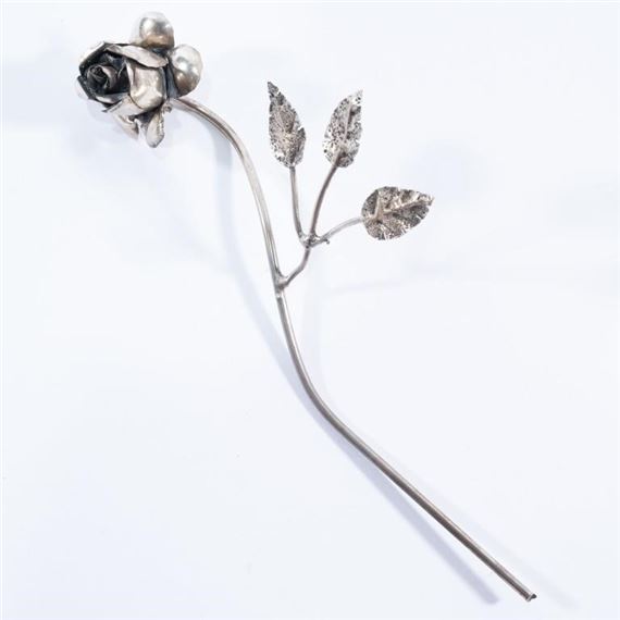 Silver | SILVER-TONE DECORATIVE METAL ROSE | MutualArt