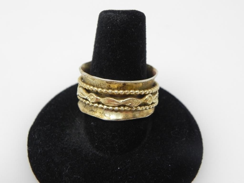 Silver | 925 SILVER GILDED STACKED RING 6.93g | MutualArt