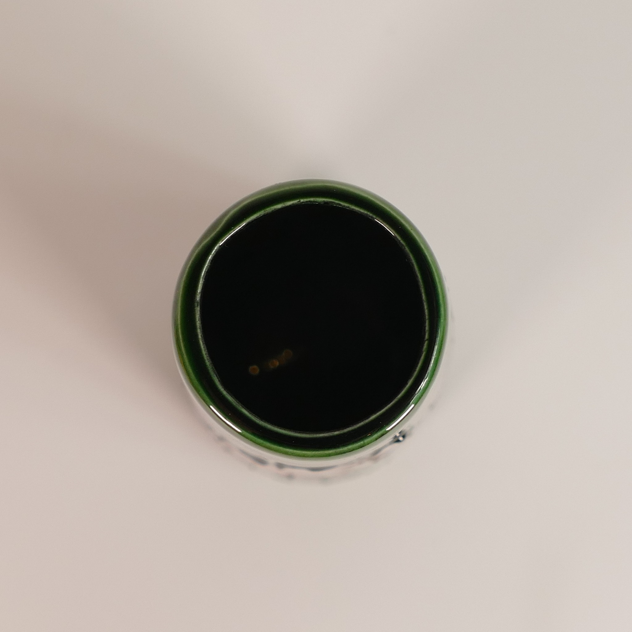 Artwork by Lise B. Moorcroft, Lisa B Moorcroft studio pottery trial vase with stylised frogs design, Made of pottery