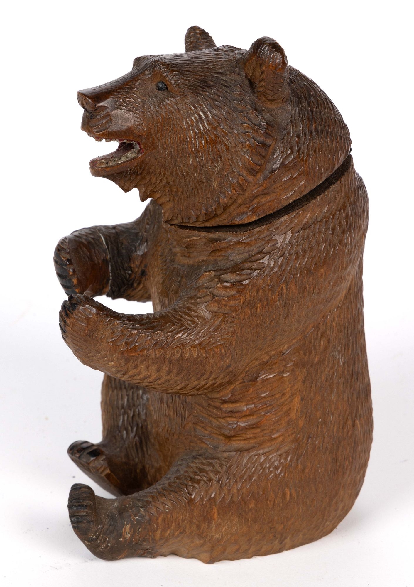 Black | GERMAN / SWISS BLACK FOREST CARVED BEAR INK STAND / INKWELL AND ...