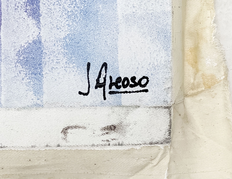 Artwork by Juan Carlos Areoso, Untitled (Abstract Composition, Made of oil on canvas (unstretched