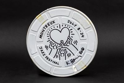 Keith Haring | Hart met drie figuren | MutualArt