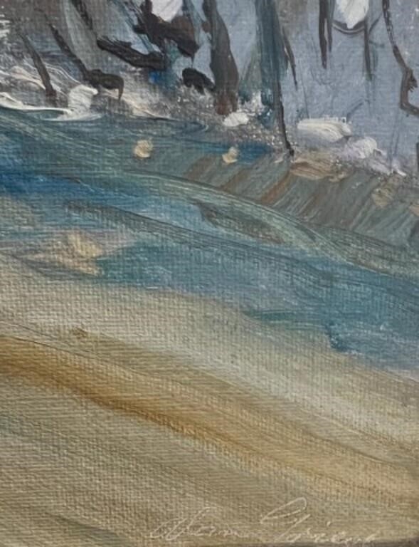 Artwork by Alan Robert Colquhoun Grieve, The Snowy Mountains Road, Made of oil on board