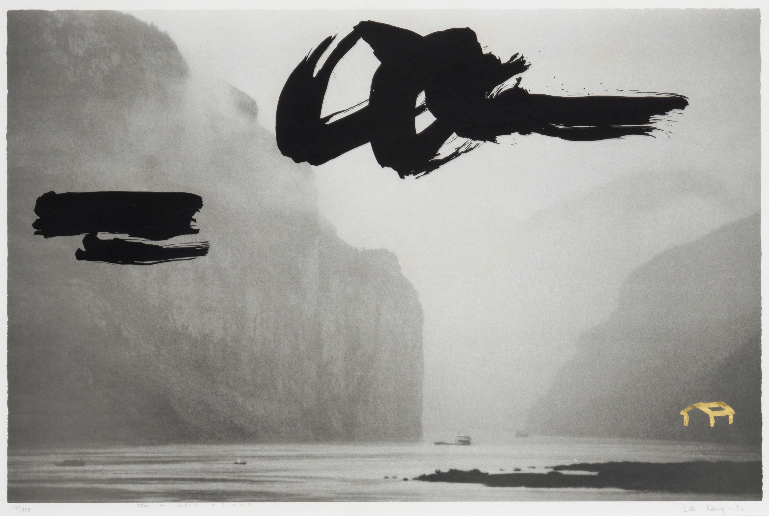 Artwork by Lee Kang-So, From an Island-02003, Made of lithograph, gold leaf