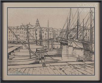 Attributed to Mathilde ARBEY (1890-1966) Port of Saint Tropez - Mathilde Arbey