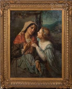 Dominique Antoine MAGAUD (1817-1899) Charity - Dominique Antoine Jean Baptiste Magaud