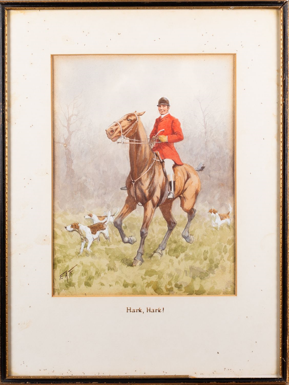 Artwork by Francis Arthur Fraser, Hunting scenes -Four watercolours, Made of watercolours