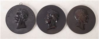 A group of three 'Bois Durci' Bakelite Medallions, with relief busts of ' Prince Albert