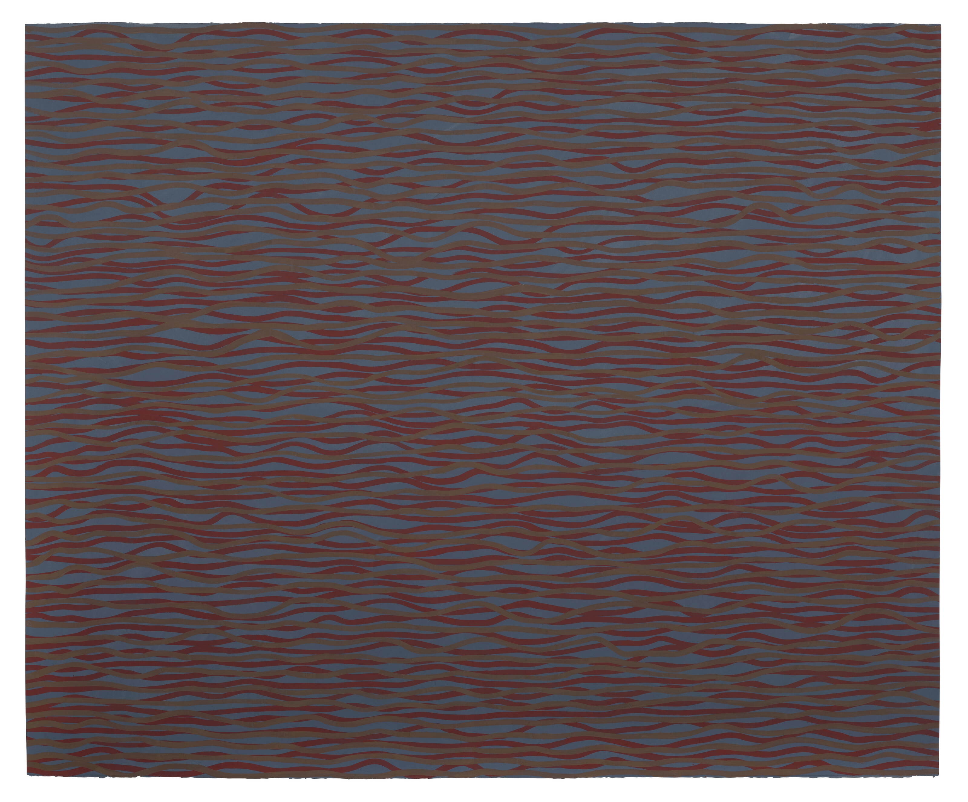 Artwork by Sol LeWitt, Horizontal Brushstrokes, Made of gouache on paper