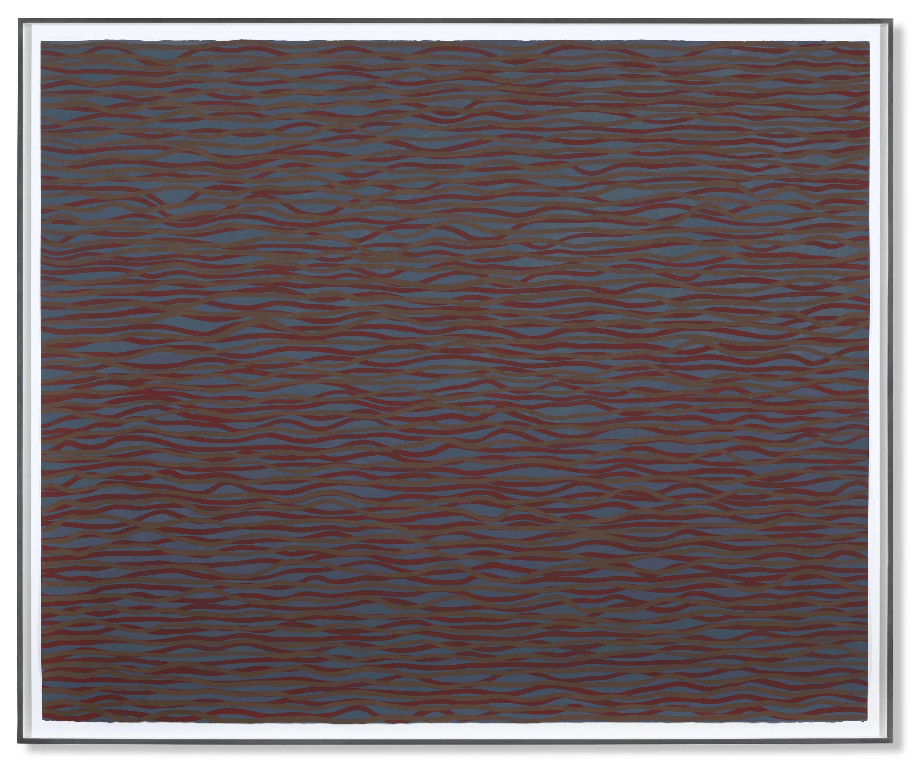Artwork by Sol LeWitt, Horizontal Brushstrokes, Made of gouache on paper