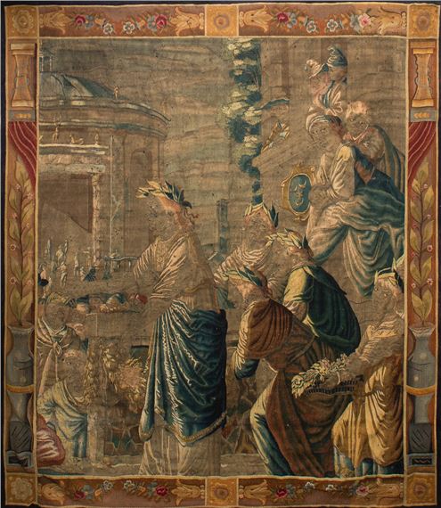 El rey Thoas de Tauris ordena a Ifigenia el sacrificio de Orestes y Pylades - Salomon de Bray