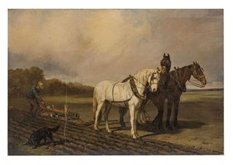 Ploughing the field with three horses - Conradyn Cunaeus