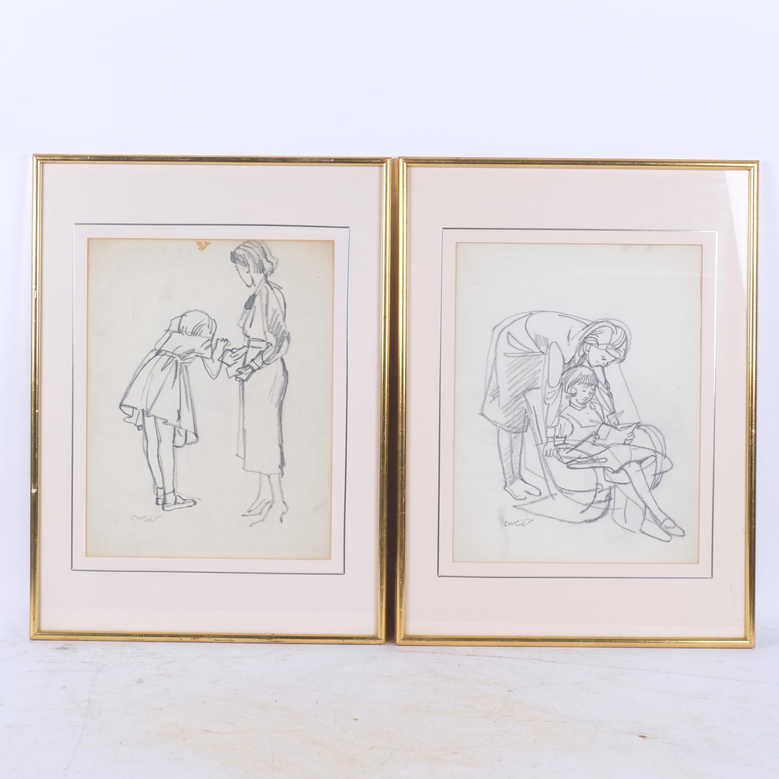 Charles James McCall | 3 charcoal drawings | MutualArt