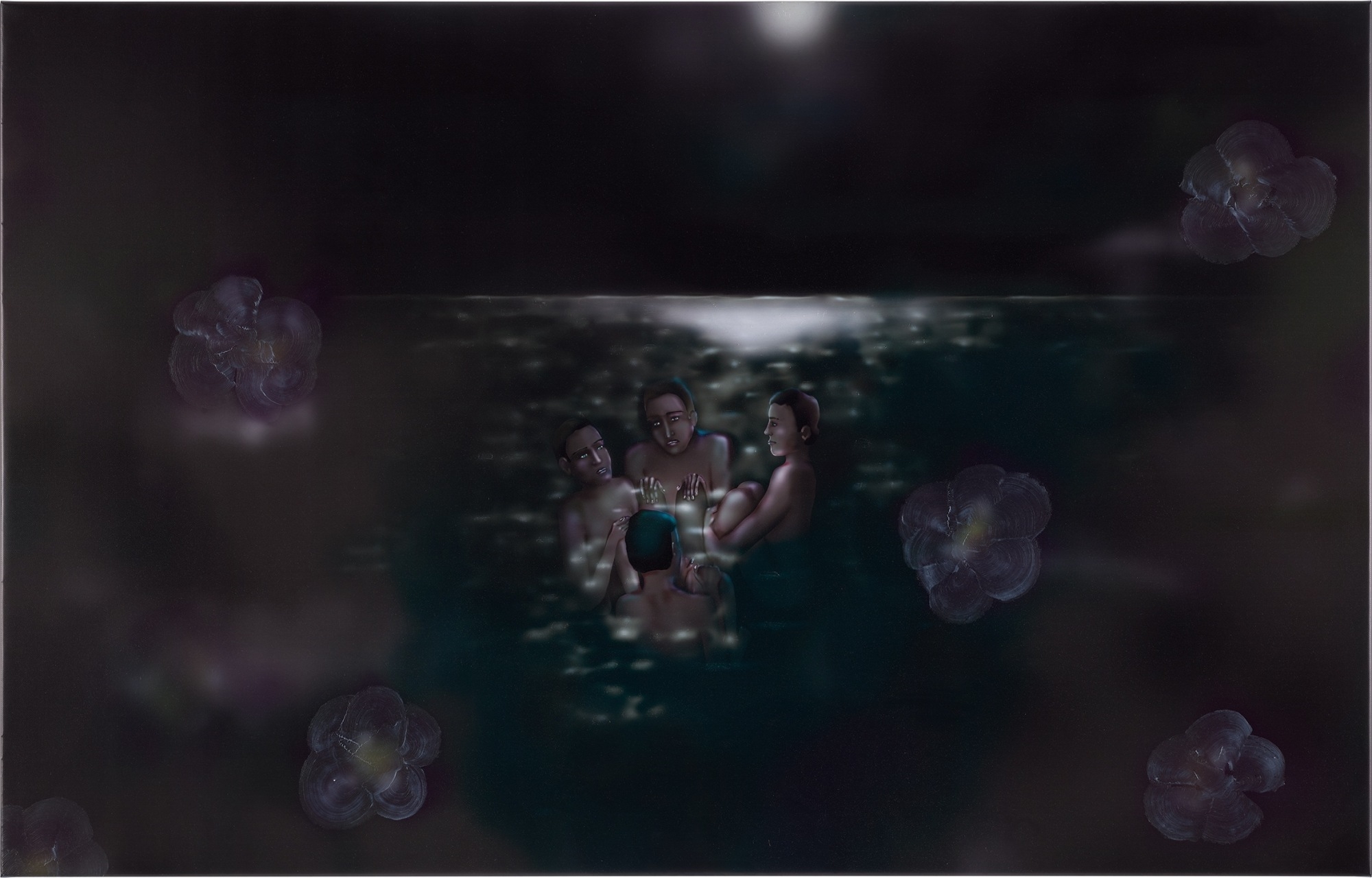 Artwork by Louisa Gagliardi, Bathing in an Ocean of Time, Made of gel medium and inkjet on PVC